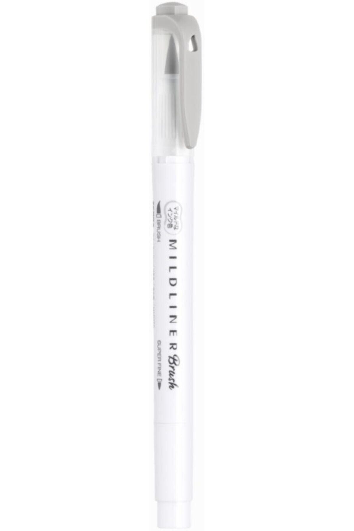 Zebra Mildliner Brush Çift Taraflı Fırça Uçlu Kalem Gri