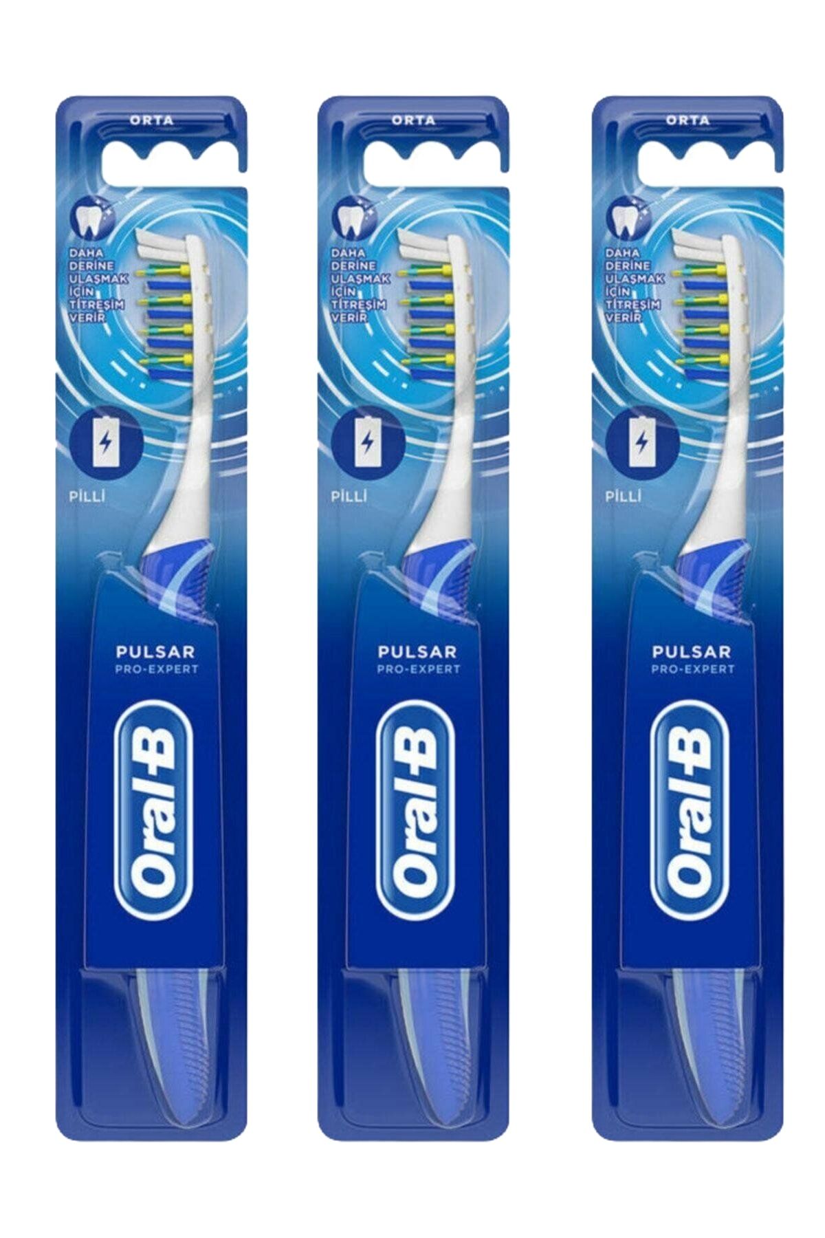 OralB Titreşimli Diş Fırçası Pro Expert Pulsar 40 Orta 3 Adet
