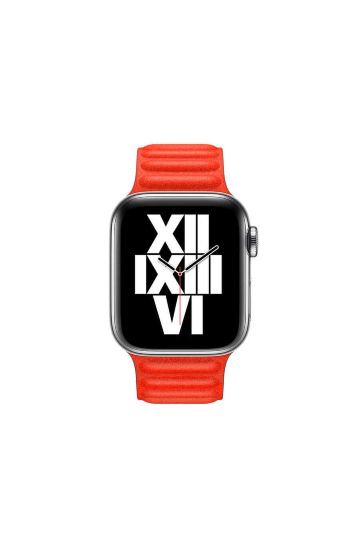 noktaks Apple Watch 40mm Deri Kordon Kayış Akıllı Saat Kordonu Uyumlu