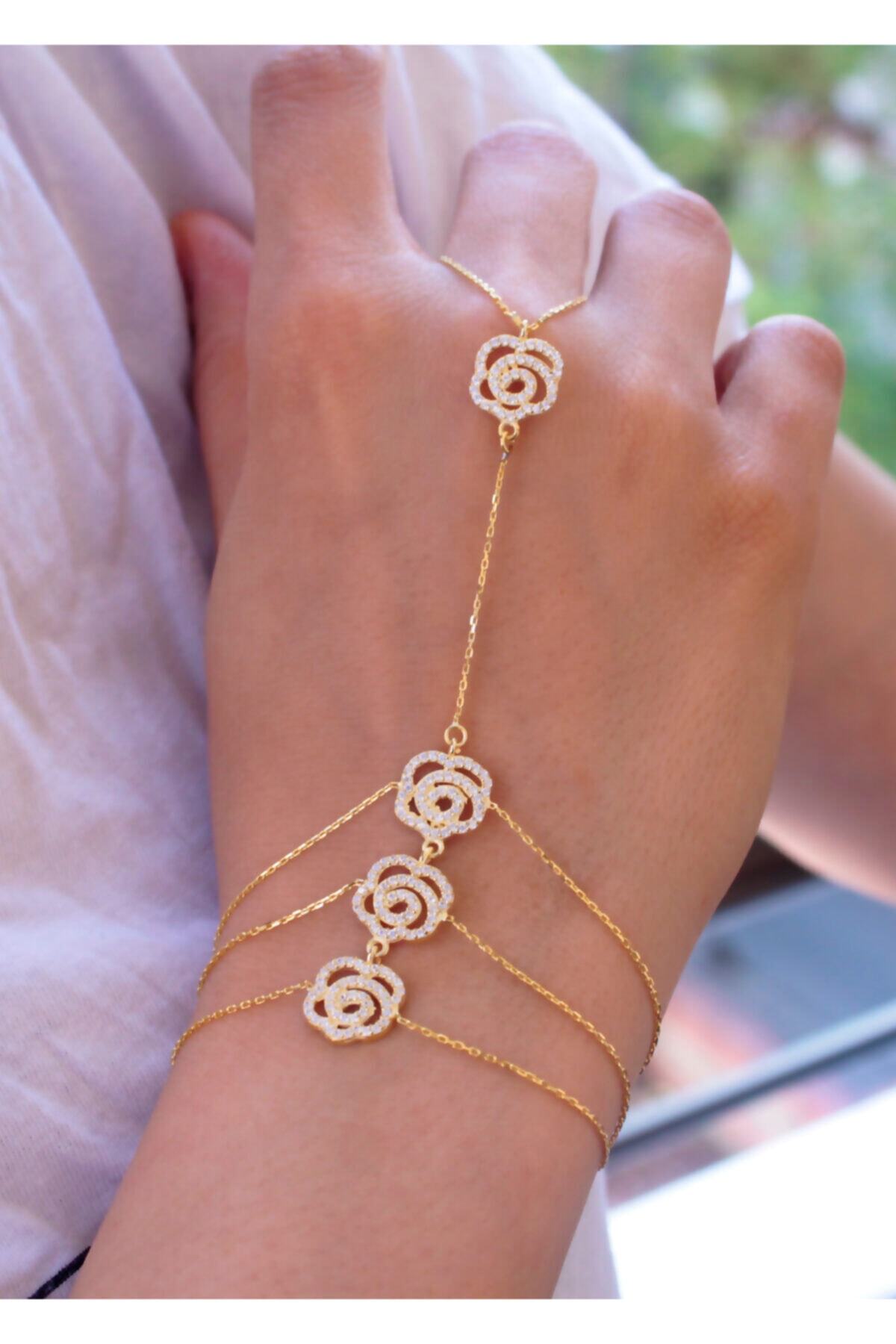 çağdaş jewelry 925 Ayar Gümüş Sıralı Çiçek Şahmeran