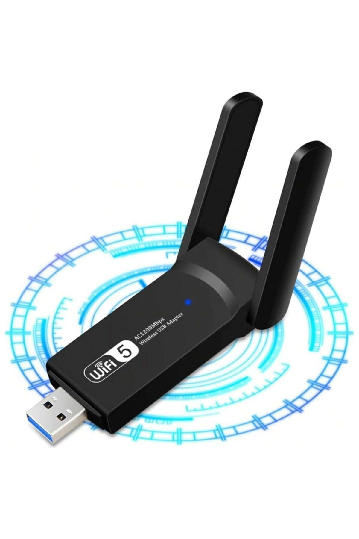 Chermik Pratik Kolay Kullanım Ac1200 Mbps Dual Band Usb 3.0 Adaptör Kablosuz Wifi Alıcı