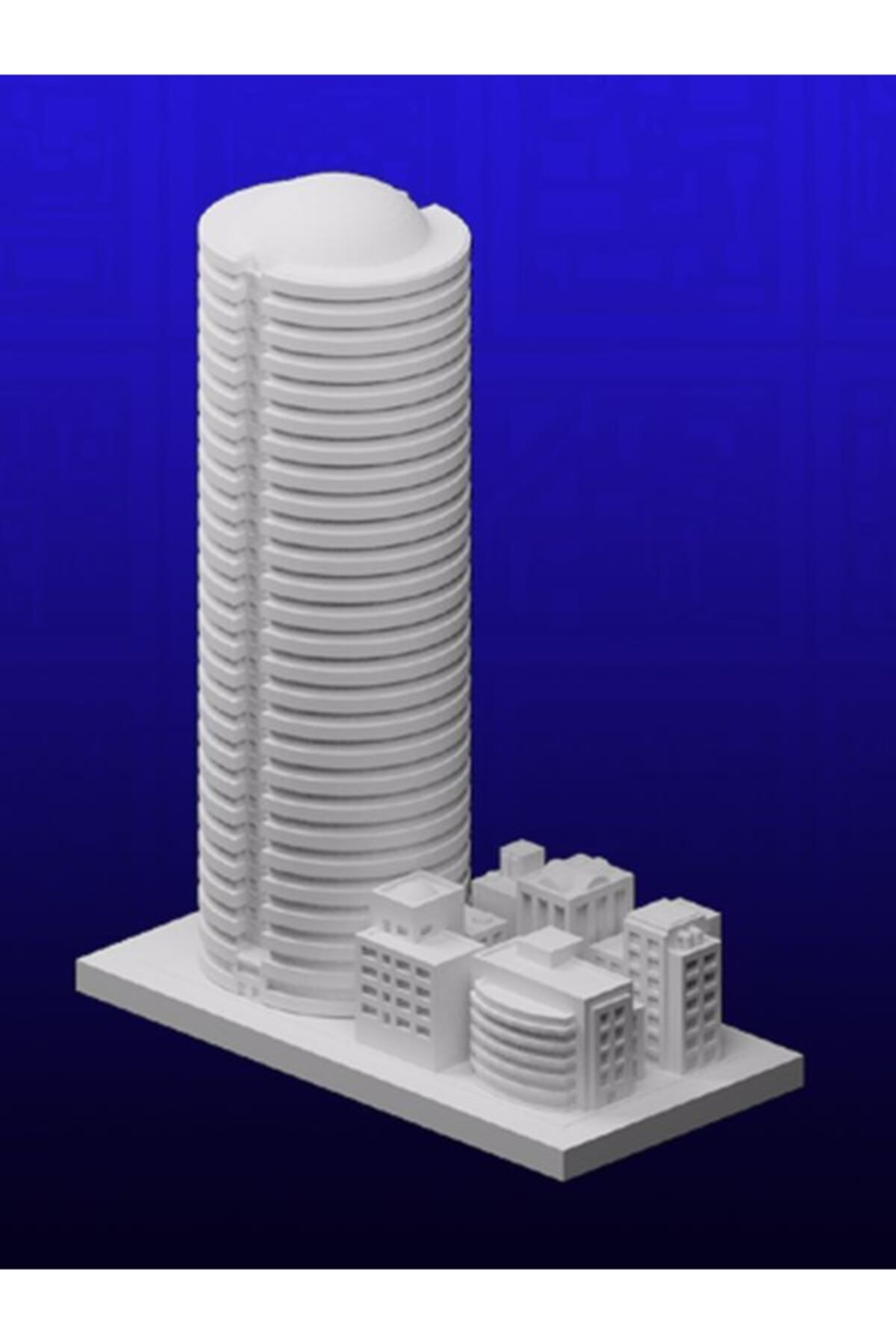 3dofis Plastik Maket Mimari Yapı - Ofis Binası36 - Beyaz Renk(boyanabilir) - 6x12x15cm