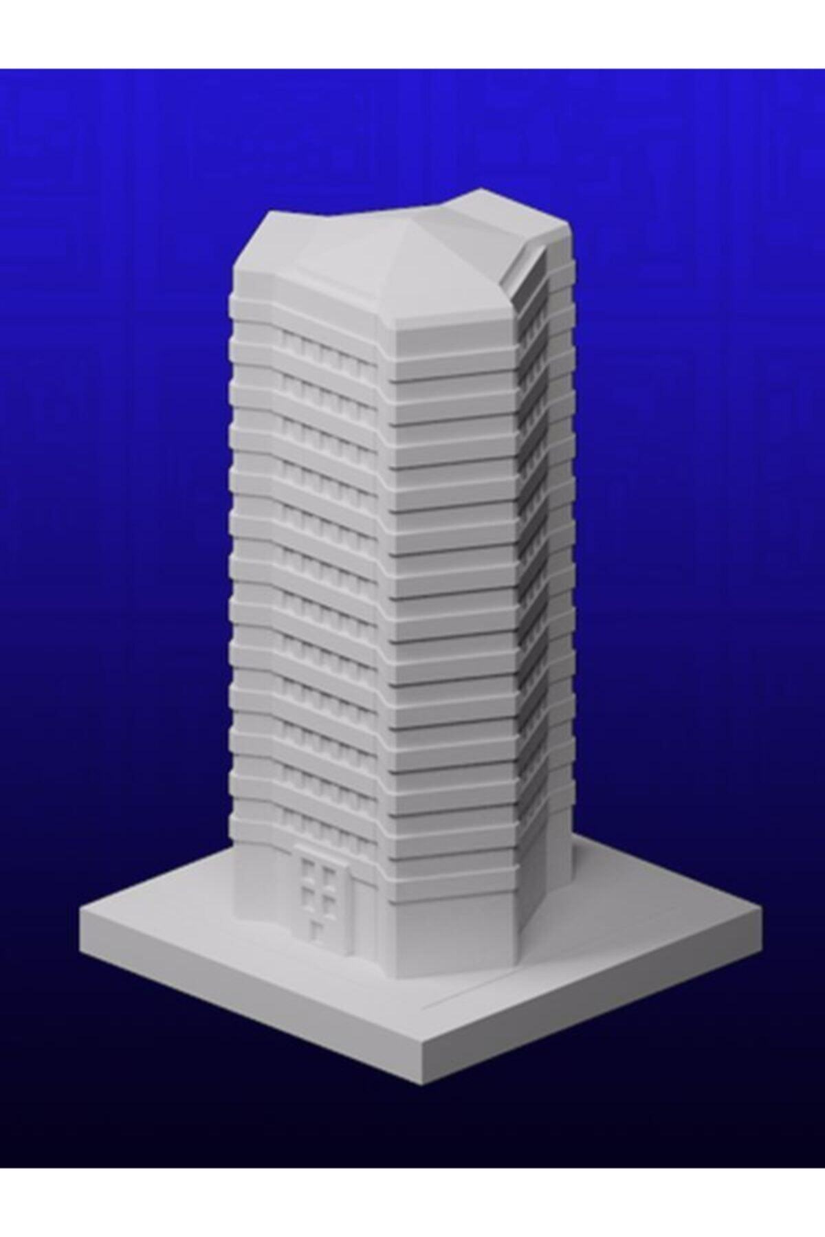 3dofis Plastik Maket Mimari Yapı - Üçgen Bina42 - Beyaz Renk(boyanabilir) - 6x6x10cm