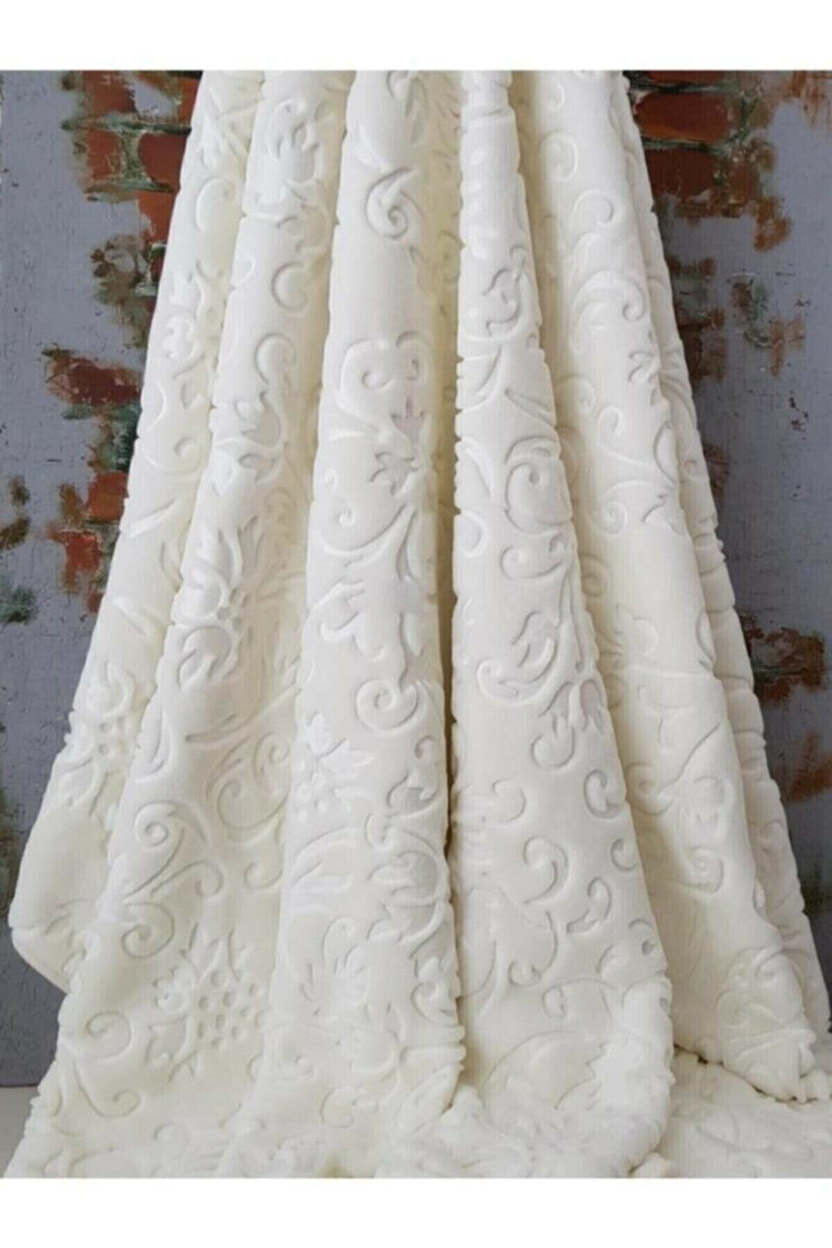 Merinos Tek Kişilik Elegance Embos Battaniye - Kemik