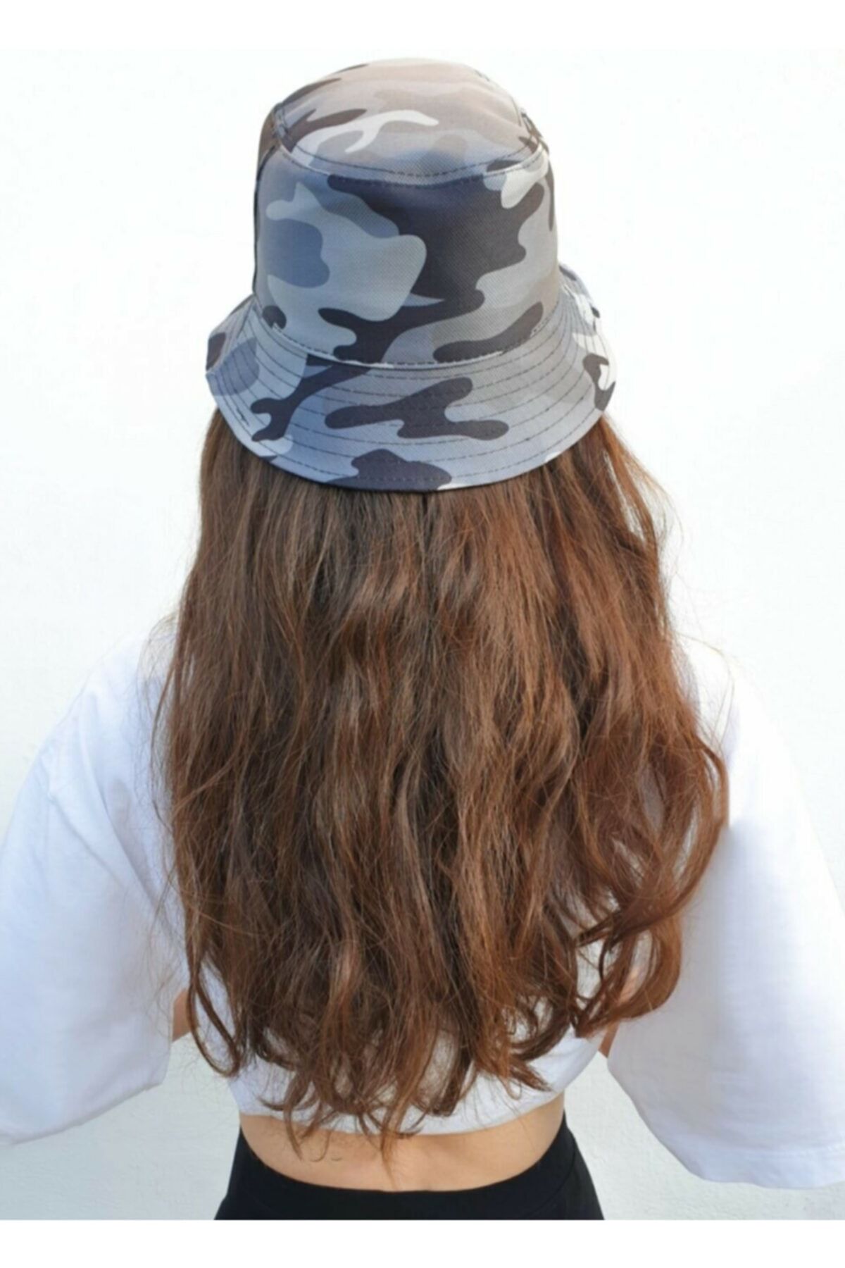 Soul True Gri Kamuflaj Desen Kova Şapka Balıkçı Şapka Bucket Hat
