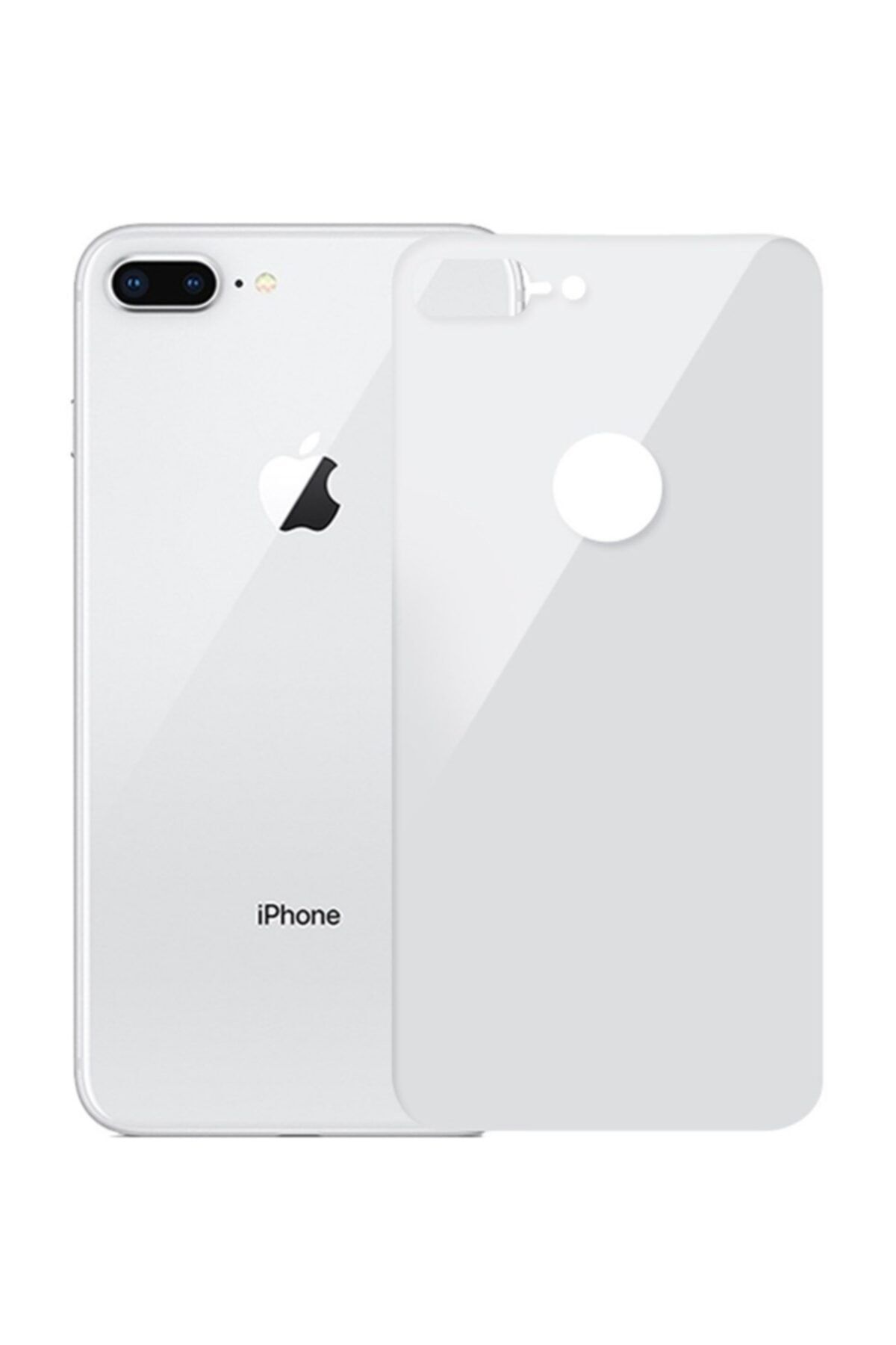 Go Aksesuar Apple Iphone 7 Plus 8 Plus Uyumlu Arka Tam Kaplayan Temperli Cam Koruyucu Beyaz