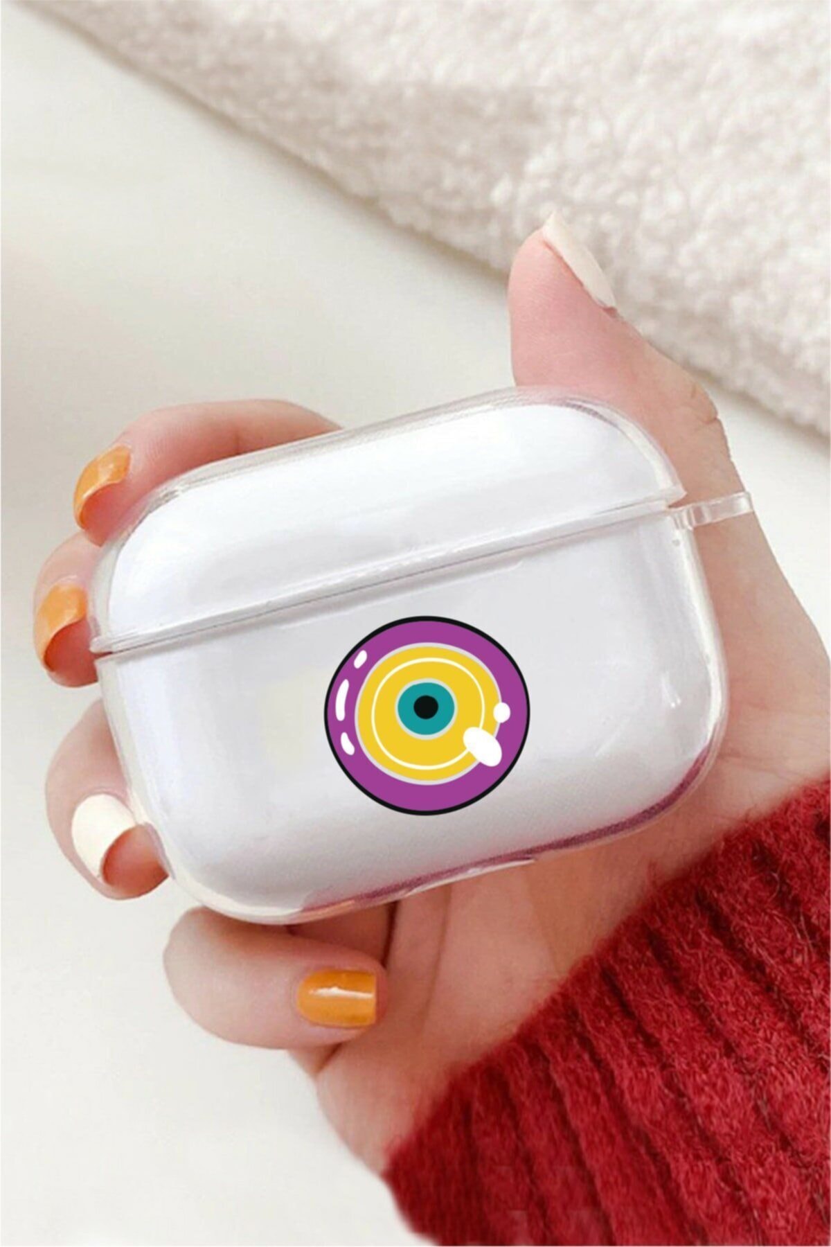 Bel Caso Airpods Pro Şeffaf Premium Silikonlu Yuvarlak Göz Tasarımlı Kılıf