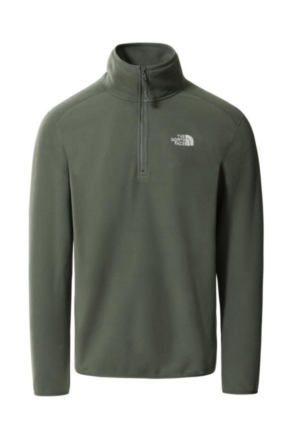 THE NORTH FACE 100 Glacier Yarım Fermuarlı Erkek Polar Haki