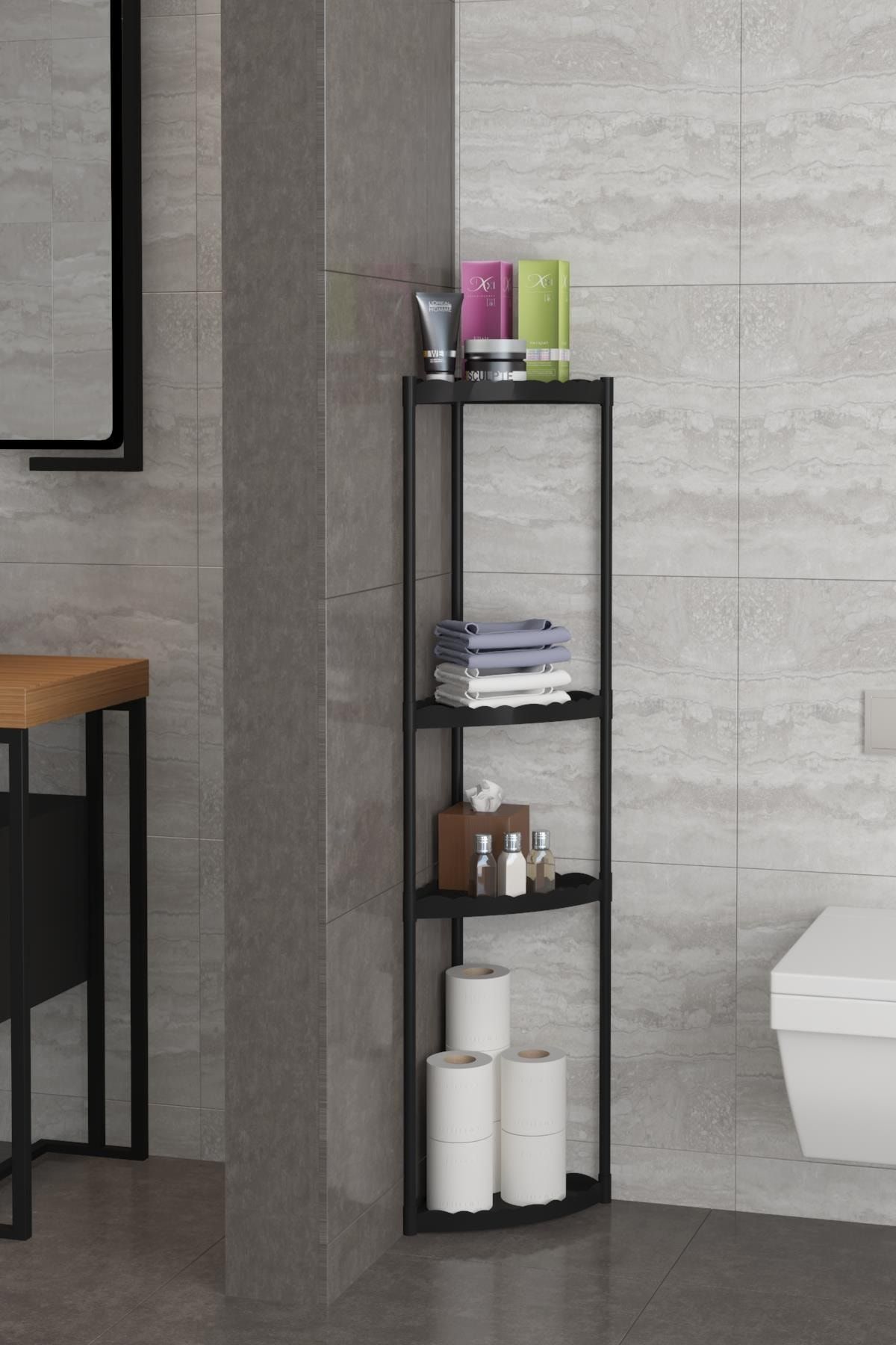 moniev Sumatra 4 Katlı Dekoratif Köşe Banyo Rafı ,banyo Organizeri ,dekoratif Mutfak Rafı