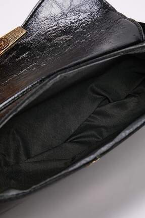 Siyah Kırışık Cilt Kadın Mini Boy Mini City Omuz Çantası TAKAW26OC00079 Image 4