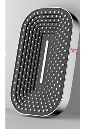 Lüks Siyah-Krom Yağmurlama Tepe Duş Seti Image 5