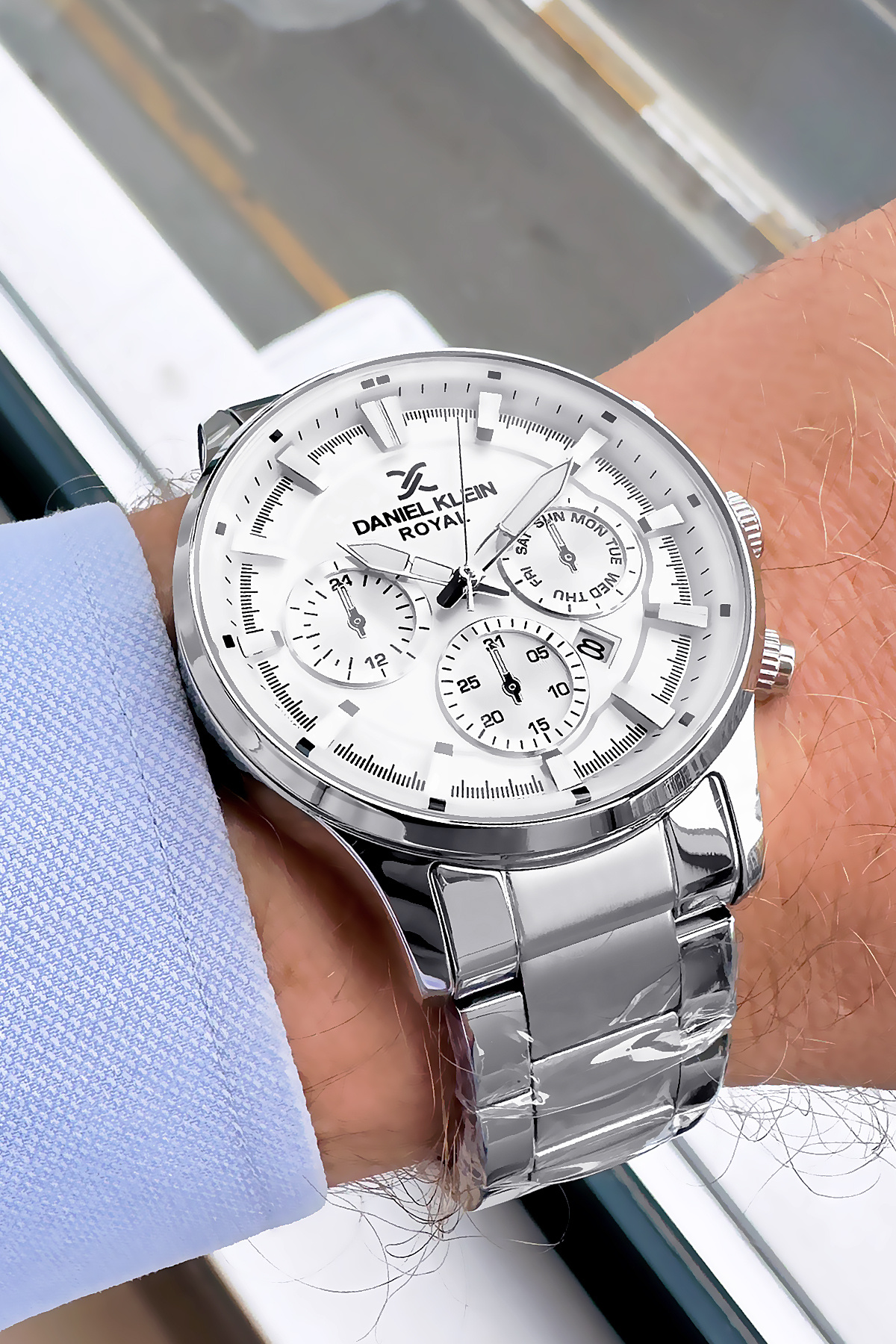 ساعت مچی مردانه ممتاز 3 Atm ضد آب بند استیل رنگ نقره ای دستبند هدیه Dke2023c3