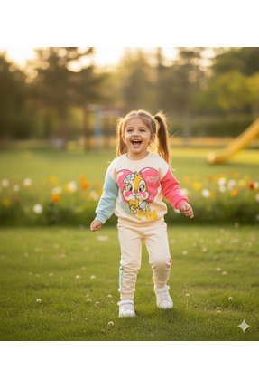 2-7 Yaş Ayıcık Chip & Dale Desenli Çocuk Eşofman Takımı | Mevsimlik Image 1