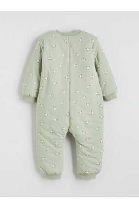 Yeşil Baskılı Fermuarlı Kız Bebek Uyku Tulumu Image 3