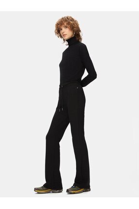 Beli Lastikli Fitilli Flare Siyah Eşofman Image 3