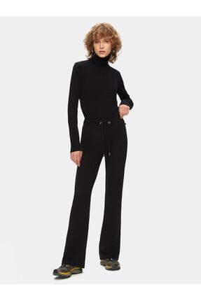 Beli Lastikli Fitilli Flare Siyah Eşofman Image 0