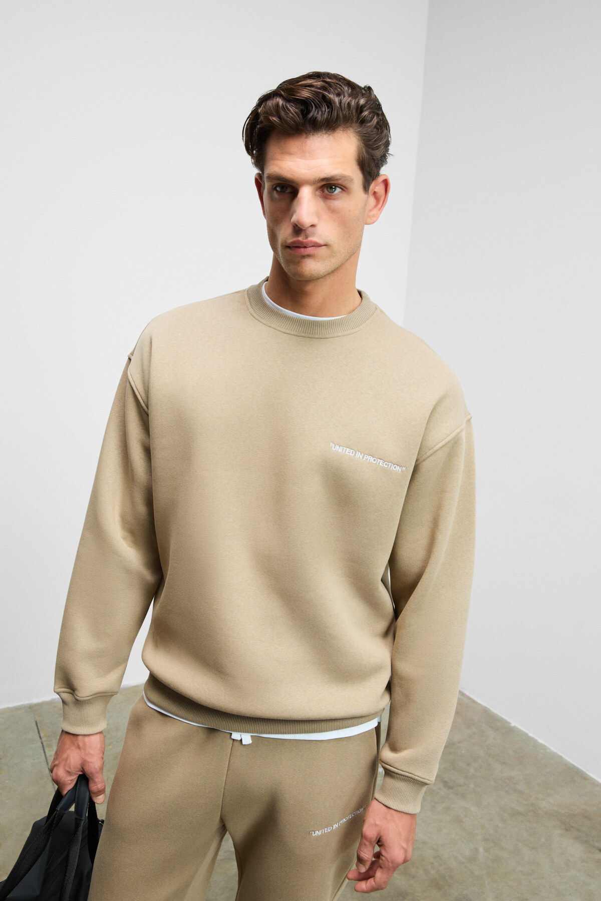 ست ورزشی مردانه مارشال نخی دوزی شده با راسو با داخل پشمی