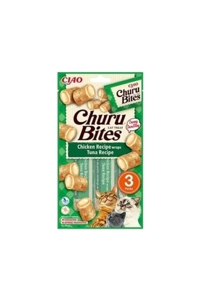 Ciao Churu Bites Tavuk Sargılı Ve Ton Balıklı Kedi Ödül Maması 10 gr 3 Adet Image 0