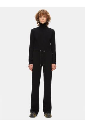 Beli Lastikli Fitilli Flare Siyah Eşofman Image 1