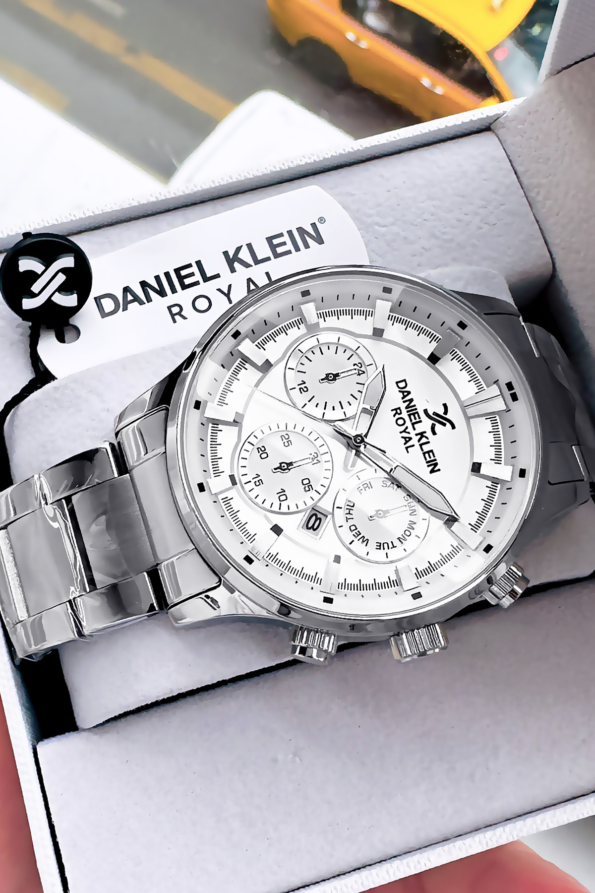 ساعت مچی مردانه ممتاز 3 Atm ضد آب بند استیل رنگ نقره ای دستبند هدیه Dke2023c3