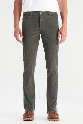 Pamuklu Texas Slim Fit Dar Kesim Cepli Esnek Kadife Pantolon Image 1