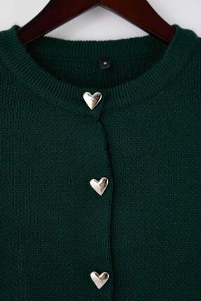 Zümrüt Yeşili Püskül Detaylı Triko Hırka TCTAW26TH00020 Image 6