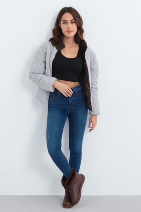 Kadın Yarım Bot Içi Tüylü Kalın Taban Kadın Bot su geçirmez Ayakkabı Image 3