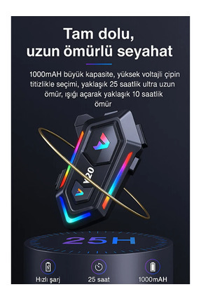 5.3 Bluetooth Su Geçirmez Motosiklet Kask Bluetooth Interkom Intercom Kulaklık Mikrofon Image 2