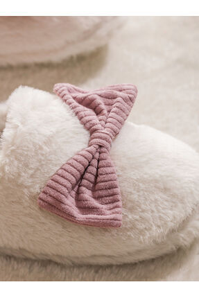 LCW STEPS Fiyonk Figürlü Pelüş Kadın Ev Terliği Image 2