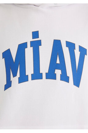 Miav Baskılı Kapüşonlu Beyaz Sweatshirt 0S10122-620 Image 7