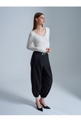 10842 V Yaka Kaşmir Karışımlı Kazak-Ekru Image 4