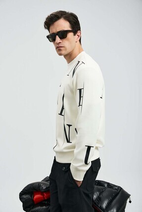 Tıffany Erkek Sweatshirt Kırık Beyaz Image 3