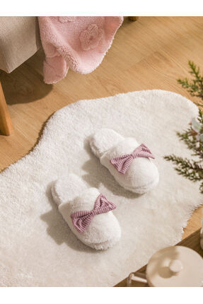 LCW STEPS Fiyonk Figürlü Pelüş Kadın Ev Terliği Image 0