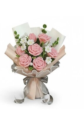 3'lü Şönil Set Pastel Pembe (50) , Beyaz (25) , Ordu Yeşili (25) Şönil ,Çiçek Yapımına Uygun Tüylü Image 4