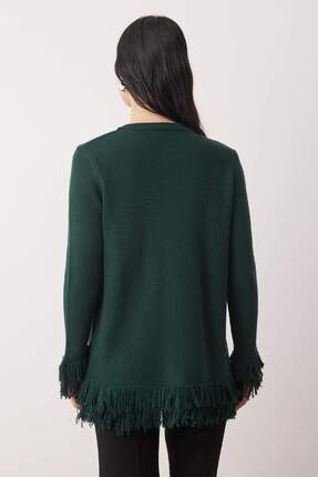 Zümrüt Yeşili Püskül Detaylı Triko Hırka TCTAW26TH00020 Image 3