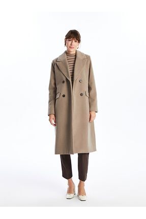 LCWAIKIKI Classic Ceket Yaka Kadın Kaşe Kaban Image 3