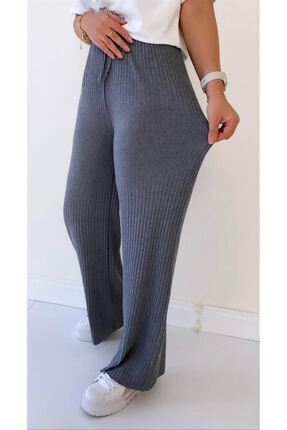 3'lü Füme - Camel- Siyah Kadın Fitilli Raporlu Pantolon & Eşofman, Gündelik Ev Giyim Pijama Image 4