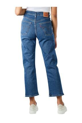 Ribcage Kadın Yüksek Bel Jeans Düz Kesim Kot Pantolon - 72693-0121 Image 2