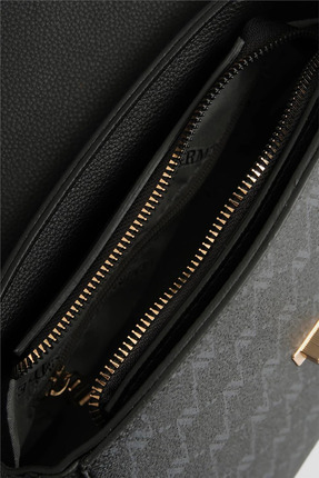 Siyah Kadın Noktalı El ve Omuz Çanta 25YD7415 Image 3