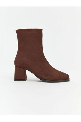 LCW STEPS Süet Görünümlü Kadın Topuklu Bot Image 1