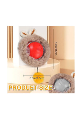 Kediler ve Köpekler için Tüylü Etkileşimli Hareketli Oyun Topu, USB Şarjlı 1 Adet Image 3