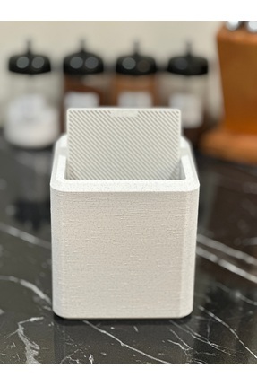 Marsel Dizayn Şık Masaüstü Çöp Kutusu-Mutfak-Ofis-Banyo -Açılır Kapanır- Mermer Beyazı -12,5x12cm Image 7