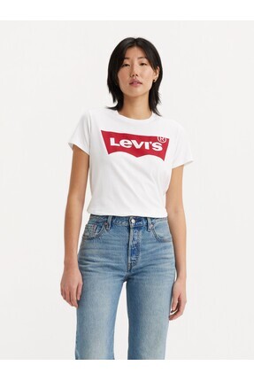 Kadın Housemark Logolu Beyaz Tişört - 17369-1310 Image 7