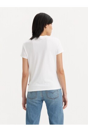 Kadın Housemark Logolu Beyaz Tişört - 17369-1310 Image 6