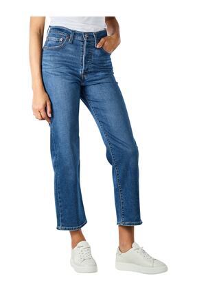 Ribcage Kadın Yüksek Bel Jeans Düz Kesim Kot Pantolon - 72693-0121 Image 1