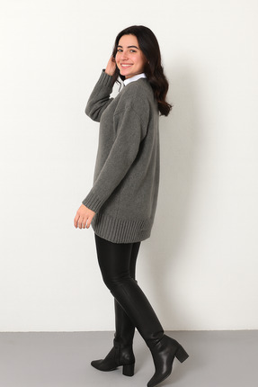 bisiklet yaka kadın kazak Image 3