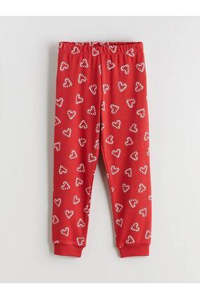 Kırmızı Bisiklet Yaka Baskılı Kız Çocuk Pijama Takımı Image 7