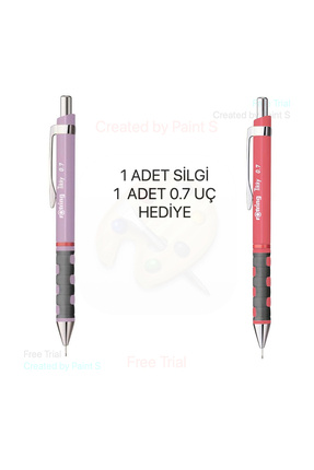 Versatil uçlu Kalem Tikky 0.7 mm LİLA ve GÜL KURUSU SET ( 1 SİLGİ VE 1 UÇ HEDİYE ) Image 0