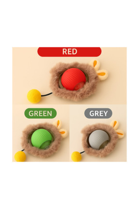 Kediler ve Köpekler için Tüylü Etkileşimli Hareketli Oyun Topu, USB Şarjlı 1 Adet Image 2