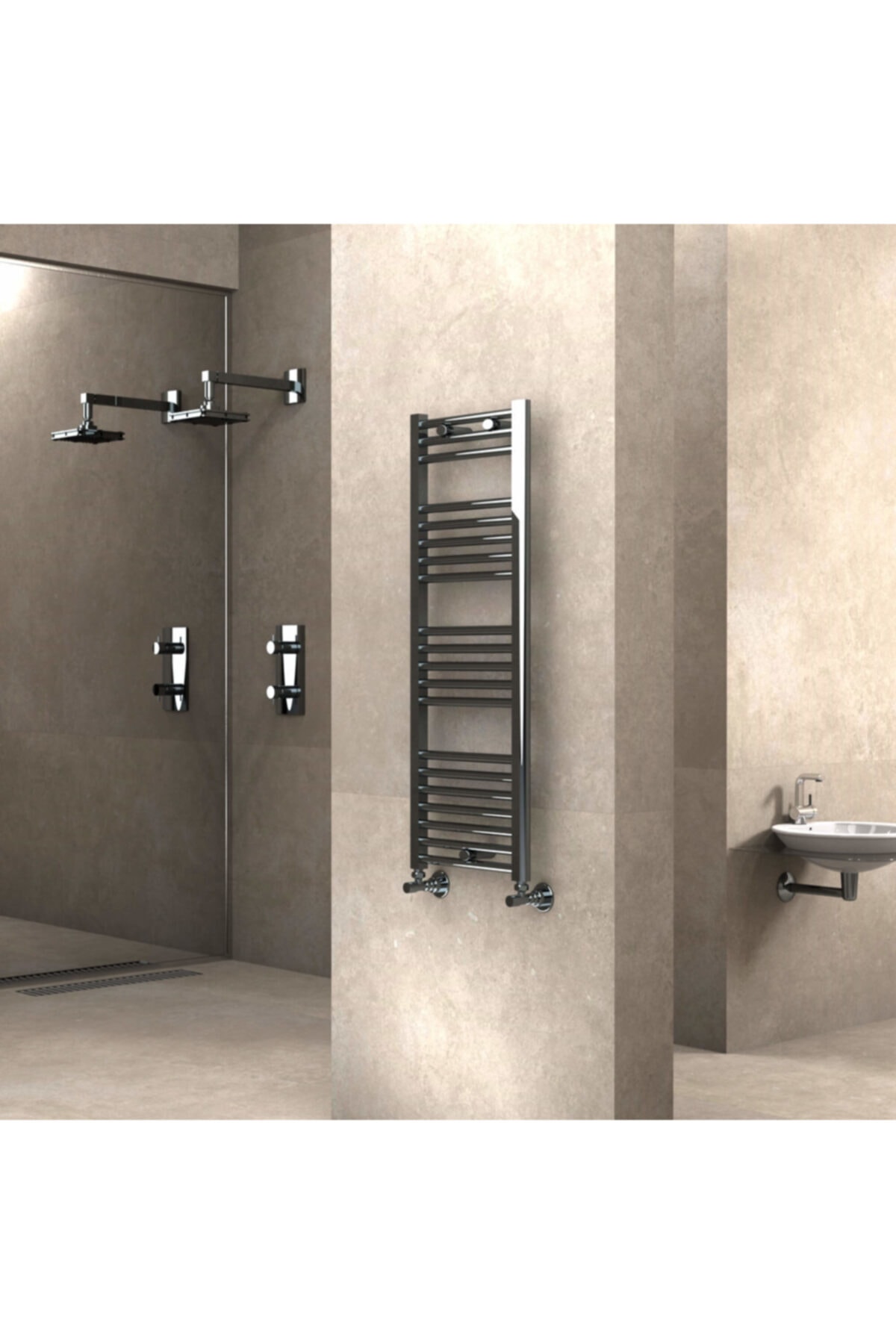 Radiva Banyo Ve Mutfak Için Havlupan 400x1100 Düz Krom